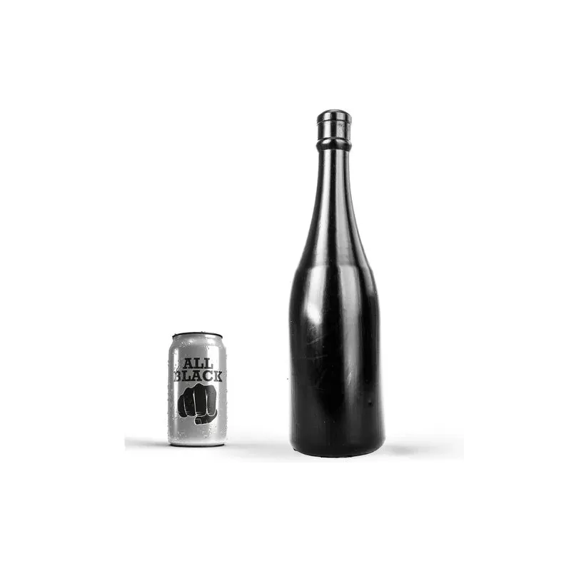 Buttplug botella de champán 34,5 cm ALL BLACK negro, PVC sin ftalatos, estimulación anal profunda