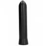 Realistic dildo All Black 22 cm, black flexible sex toy with round tip, for anal and vaginal use
