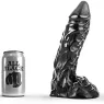Dildo realistico nero 23 cm ALL BLACK con testicoli e vene dettagliate