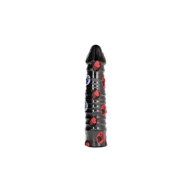 Grande dildo nervato nero 26 cm ALL BLACK - giocattolo sessuale in PVC