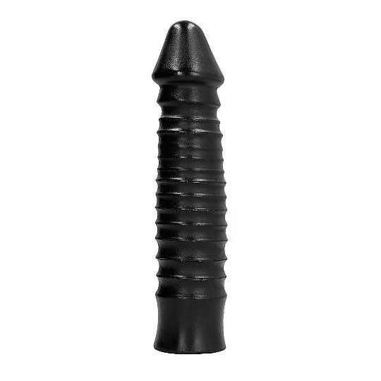 Grande dildo nervato nero 26 cm ALL BLACK - giocattolo sessuale in PVC