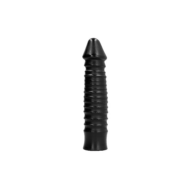 Grande dildo nervato nero 26 cm ALL BLACK - giocattolo sessuale in PVC
