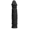 Riesiger gerillter Dildo schwarz 26 cm ALL BLACK - PVC Sexspielzeug