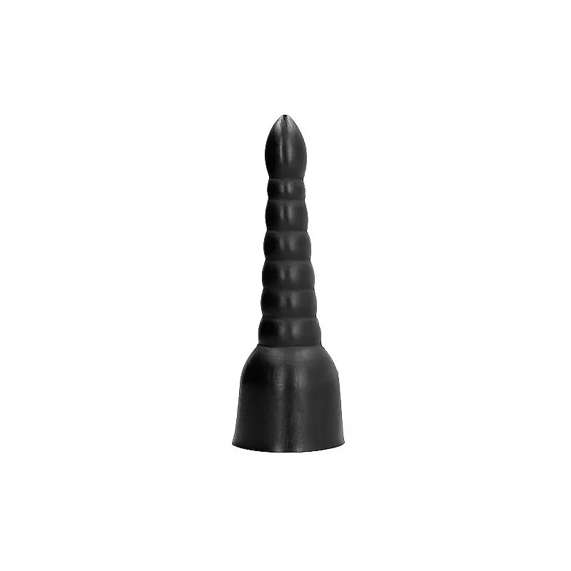 Großer gerillter Dildo 34 cm schwarz ALL BLACK – PVC Sexspielzeug mit Struktur