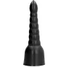 Großer gerillter Dildo 34 cm schwarz ALL BLACK – PVC Sexspielzeug mit Struktur