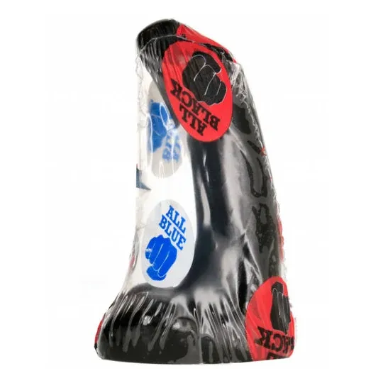 Petit gode noir ALL BLACK de 9 cm, fin et lisse, vue avant – jouet sexuel en silicone