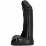 Petit gode noir ALL BLACK de 9 cm, fin et lisse, vue avant – jouet sexuel en silicone