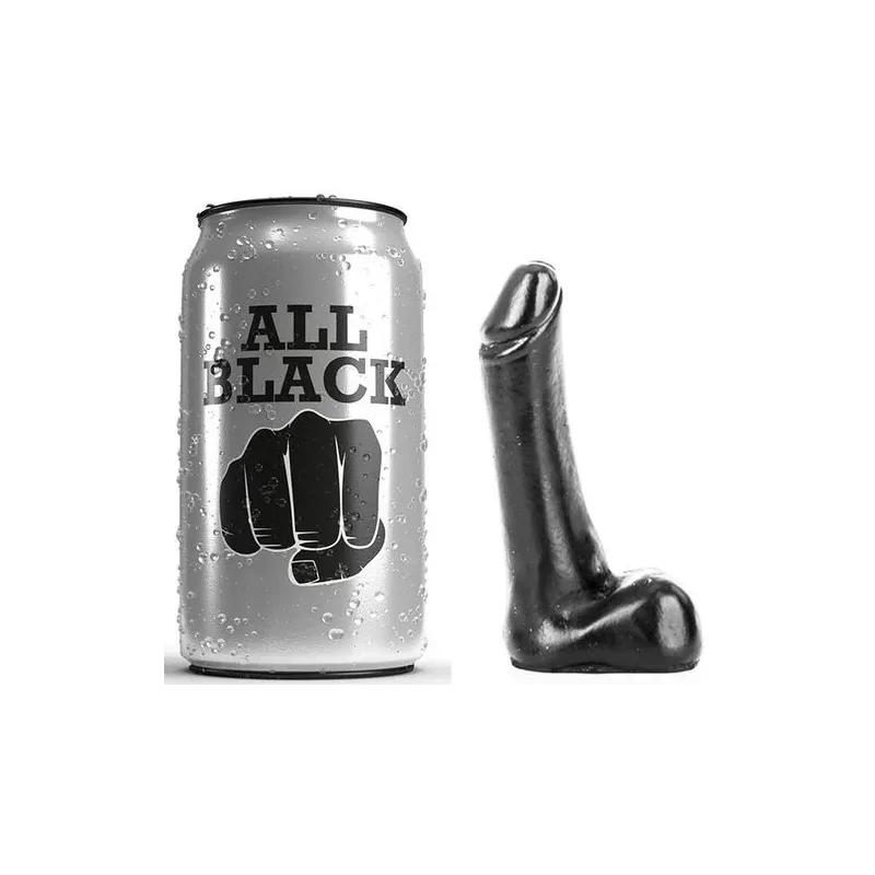 Pequeño consolador negro ALL BLACK 9 cm, fino y liso, vista frontal – juguete sexual de silicona" }, { "fr": "Petit gode noir AL
