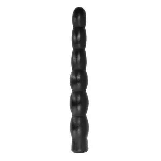 Gode anal souple ondulé 32 cm ALL BLACK, sextoy noir flexible pour plaisir anal ou vaginal