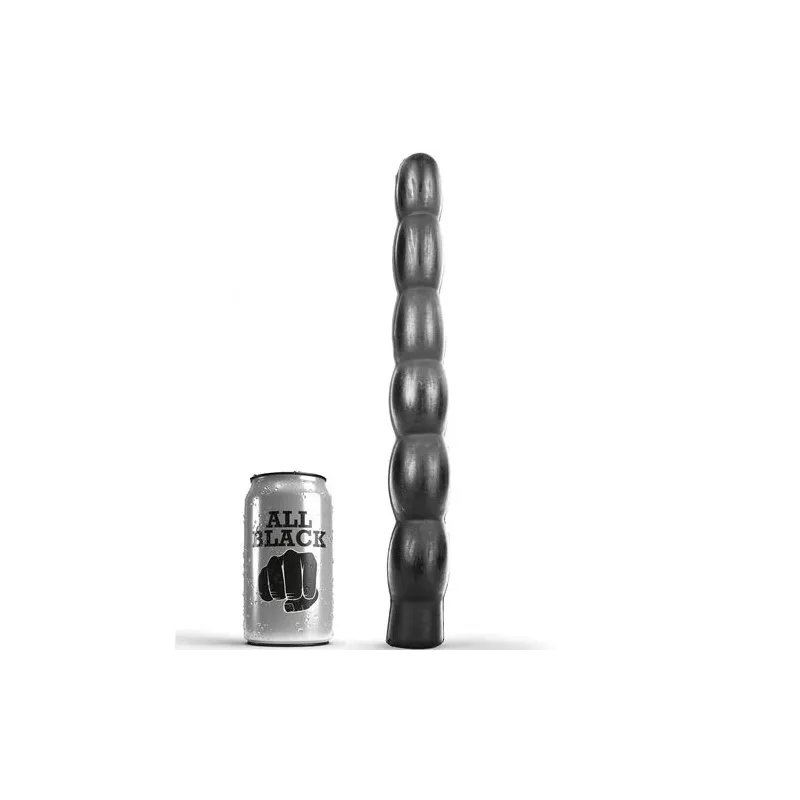 Gode anal souple ondulé 32 cm ALL BLACK, sextoy noir flexible pour plaisir anal ou vaginal