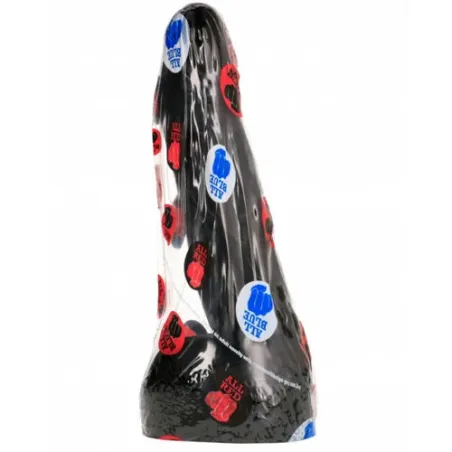 Dildo da fist nero realistico 20 cm ALL BLACK con palline e venatura