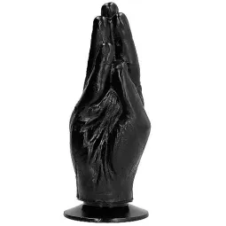 Gode de fisting ergonomique ALL BLACK noir 21 cm - vue principale