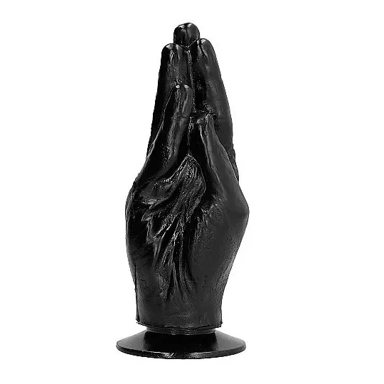 Gode de fisting ergonomique ALL BLACK noir 21 cm - vue principale