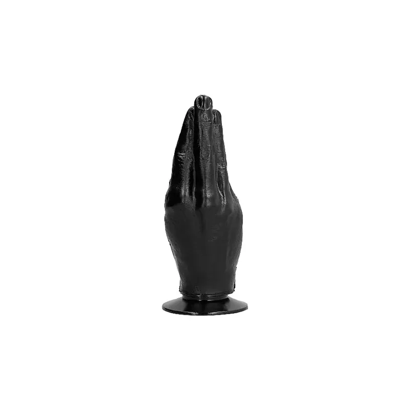 Black ergonomic fisting dildo ALL BLACK 21 cm - main view