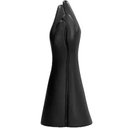 ALL BLACK gode fisting main réaliste noir 39 cm - gode fist en PVC souple pour pratiques extrêmes
