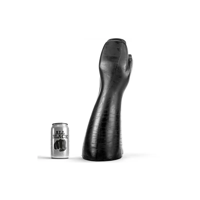 ALL BLACK realistic fist dildo black 39 cm - soft PVC fisting dildo for extreme play
