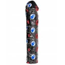 Consolador fisting gigante suave 32 cm negro con venas realistas - ALL BLACK - juguete anal para expertos