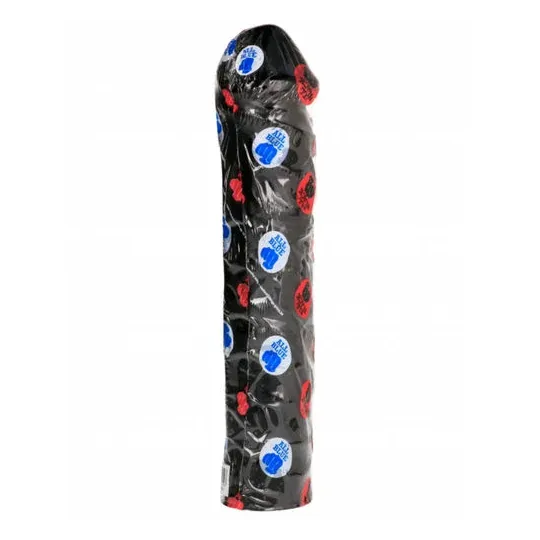 Gode fisting géant doux 32 cm noir avec veines réalistes - ALL BLACK - sextoy anal puissant