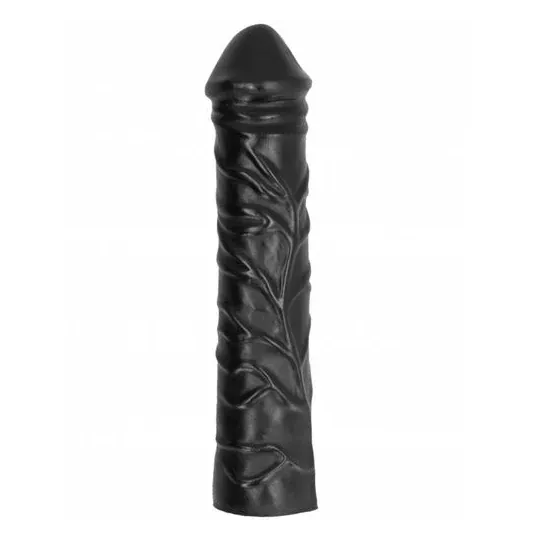 Dildo fisting gigante morbido 32 cm nero con vene realistiche - ALL BLACK - giocattolo anale potente