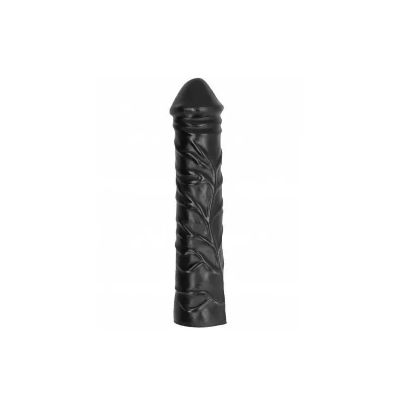 Dildo fisting gigante morbido 32 cm nero con vene realistiche - ALL BLACK - giocattolo anale potente