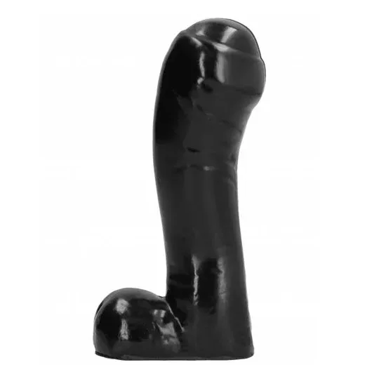 Black beginner dildo 15 cm by All Black, smooth silicone sex toy for exploration