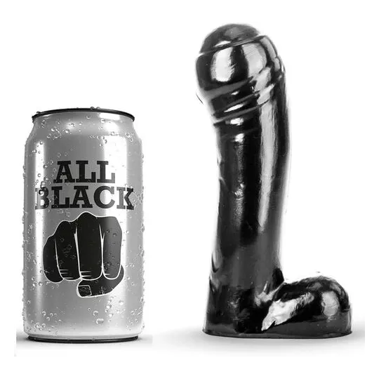 Schwarzer Dildo für Anfänger 15 cm von All Black – Sexspielzeug aus glattem Silikon