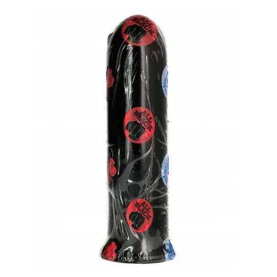 Gode noir épais de 19 cm de la marque ALL BLACK, dildo sensationnel en silicone lisse – vue principale