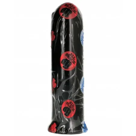 Black thick dildo 19 cm from ALL BLACK, smooth silicone – main view
