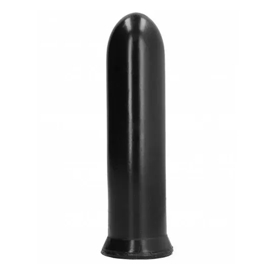 Black thick dildo 19 cm from ALL BLACK, smooth silicone – main view