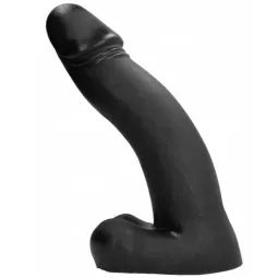 Großer schwarzer Dildo ALL BLACK 45 cm, flexibel und fest, aus TPR für Erwachsene