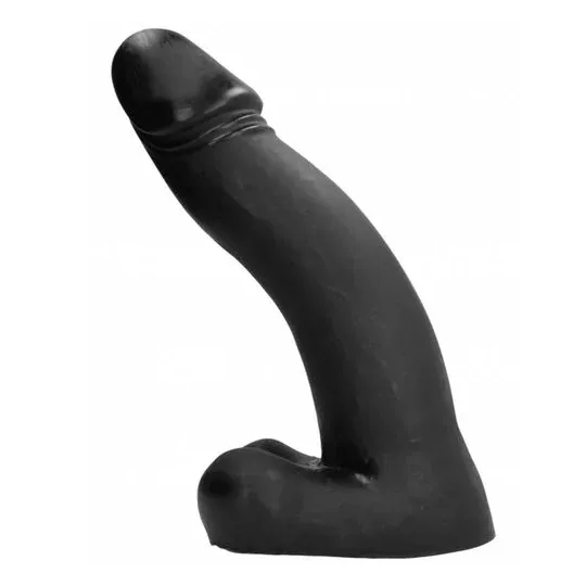 Gode noir ALL BLACK de 45 cm, souple et ferme, en TPR - jouet sexuel pour adulte
