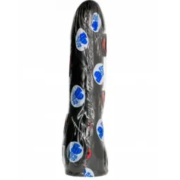 Realistischer ergonomischer Dildo ALL BLACK schwarz 20 cm - Gebogener realistischer Dildo für G-Punkt und Prostata