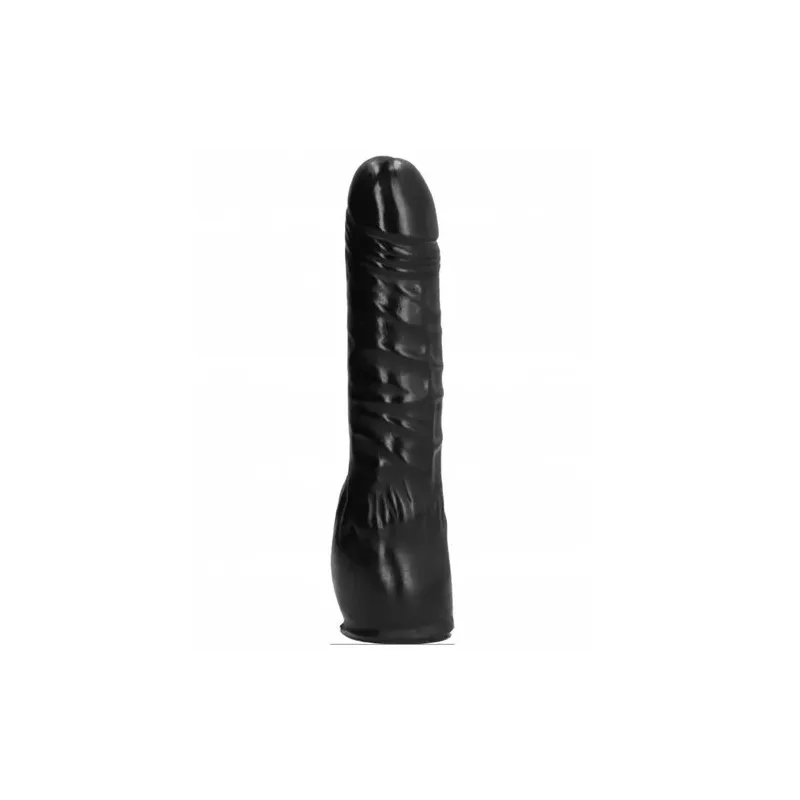 Gode réaliste ergonomique ALL BLACK noir 20 cm - Dildo réaliste courbé pour point G et prostate