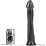 Plug anale scanalato nero ALL BLACK 31 cm vista generale giocattolo anale PVC scanalature profonde