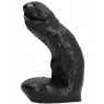 Gode réaliste en silicone noir mat All Black 15 cm avec testicules, lisse, vue de face