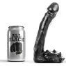 Dildo realistico ALL BLACK 19 cm, colore nero, con dettagli di vene e glande, per adulti
