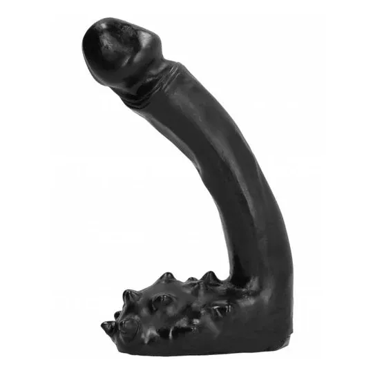 Realistic dildo ALL BLACK 19 cm, black color, with detailed veins and glans, for adult use