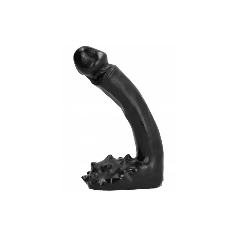 Realistic dildo ALL BLACK 19 cm, black color, with detailed veins and glans, for adult use