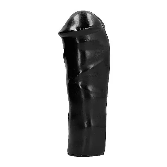 Realistischer wasserdichter Dildo 20 cm schwarz ALL BLACK mit leichten Rillen