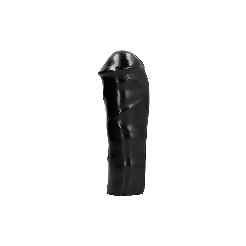Realistischer wasserdichter Dildo 20 cm schwarz ALL BLACK mit leichten Rillen
