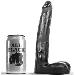 Dildo realistico strutturato ALL BLACK 21 cm – giocattolo sessuale nero con texture