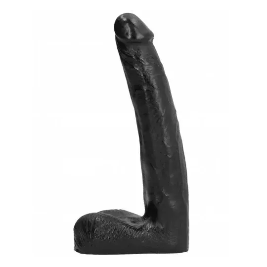 Consolador realista texturizado ALL BLACK 21 cm – juguete sexual negro con textura