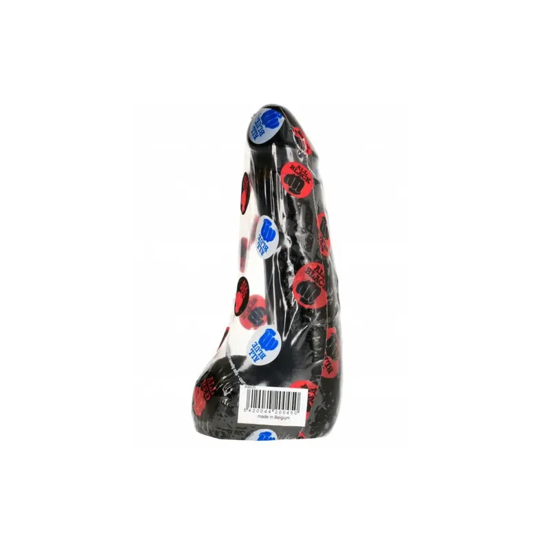 Gode réaliste noir doux 20 cm ALL BLACK, sextoy anal souple, vue détaillée du produit noir mat