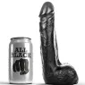 Realistischer schwarzer weicher Dildo 20 cm ALL BLACK, weiches TPR-Material, Ansicht des Anal-Sextoys