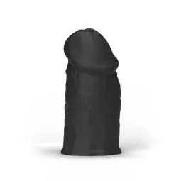 Masturbateur réaliste doux ALL BLACK noir à motif zigzag intérieur, 17 cm de hauteur, pour stimulation masculine