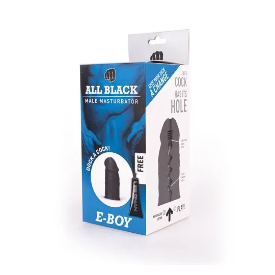 Realistischer weicher Masturbator ALL BLACK schwarz mit Zickzack-Muster innen, 17 cm Höhe, für männliche Stimulation