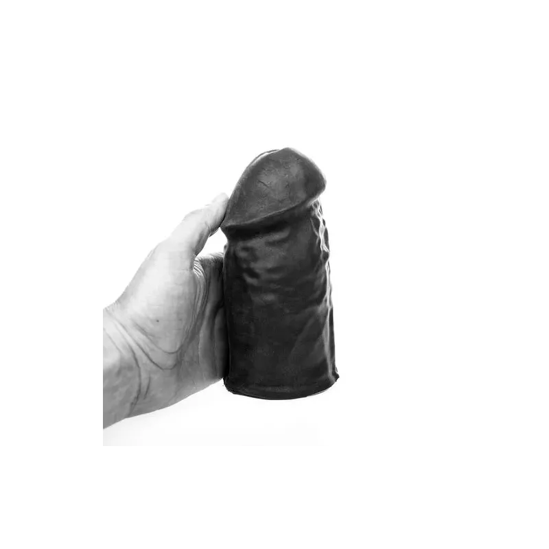 Realistischer weicher Masturbator ALL BLACK schwarz mit Zickzack-Muster innen, 17 cm Höhe, für männliche Stimulation