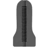 Black realistic striated masturbator ALL BLACK front view
