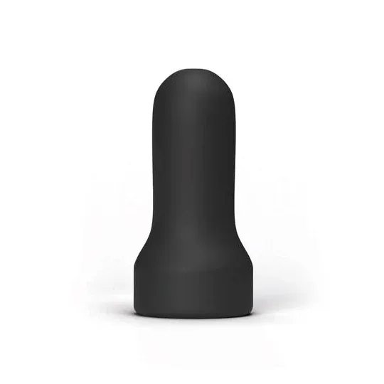 Realistischer schwarzer Masturbator mit Streifenstruktur ALL BLACK Frontansicht