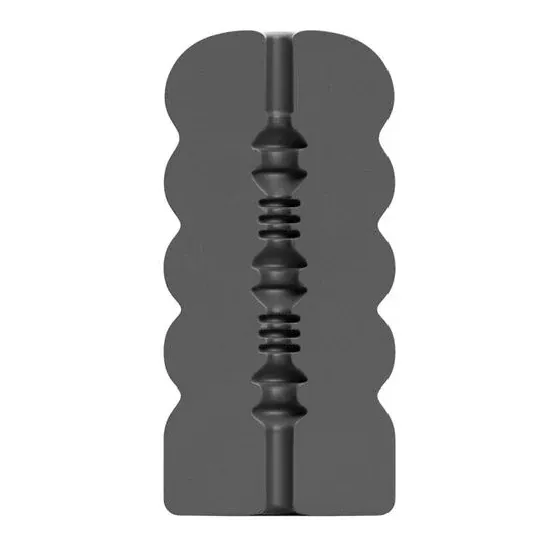 Masturbador en espiral negro 17 cm de ALL BLACK con nervaduras internas para estimulación